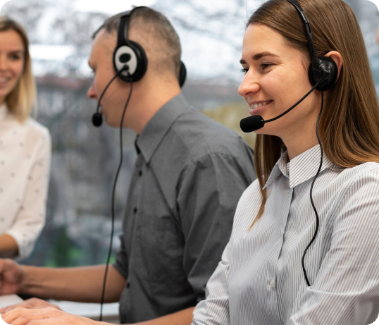 Workers at a call center.